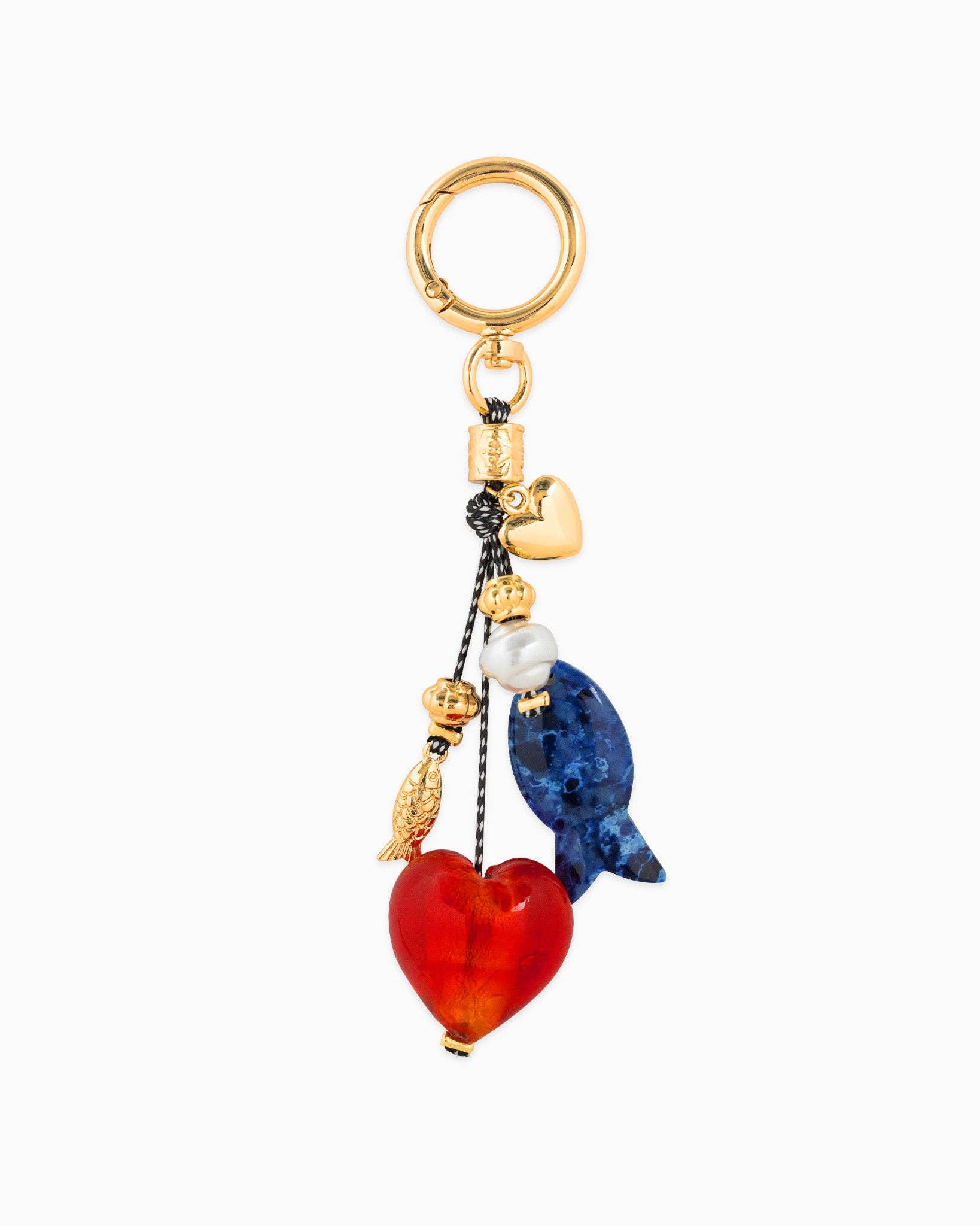 America 250 Heritage Love Heart Marbled Fish Bag Charm | Limited Edition
