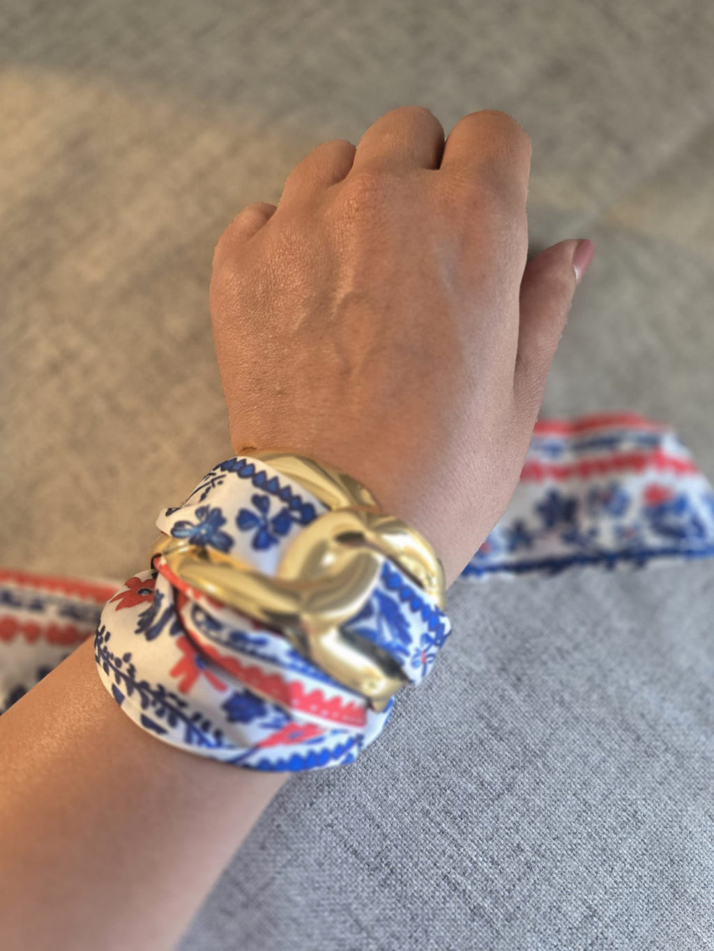 America 250 Floral Scarf Bracelet Navy & Red | Limited Edition