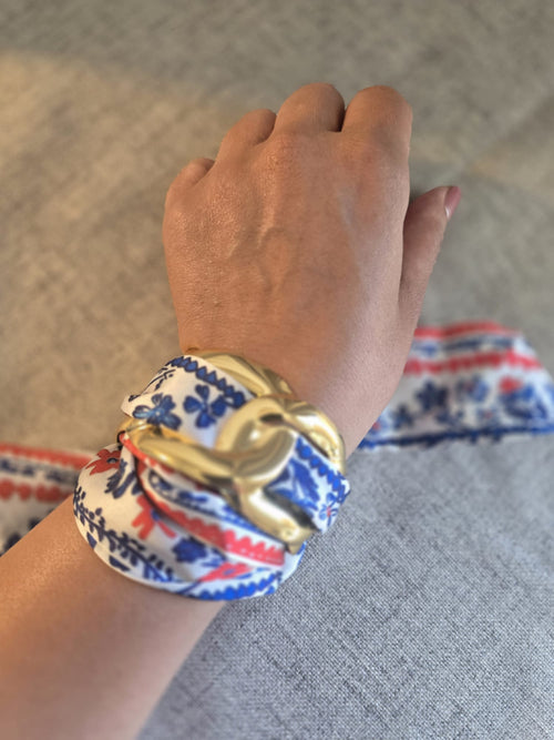 America 250 Floral Scarf Bracelet Navy & Red | Limited Edition