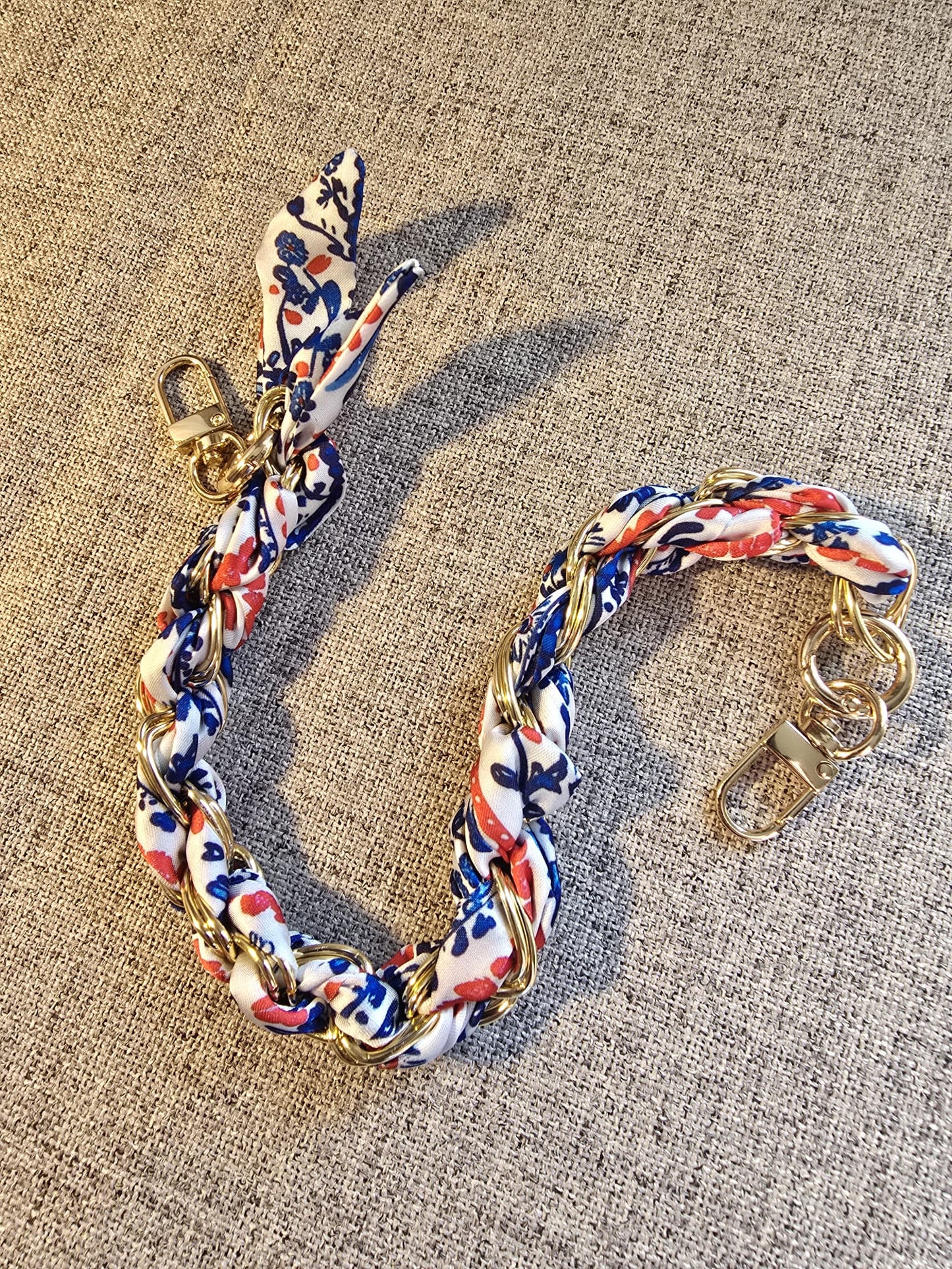 America 250 Floral Scarf Purse Chain Navy & Red | Limited Edition