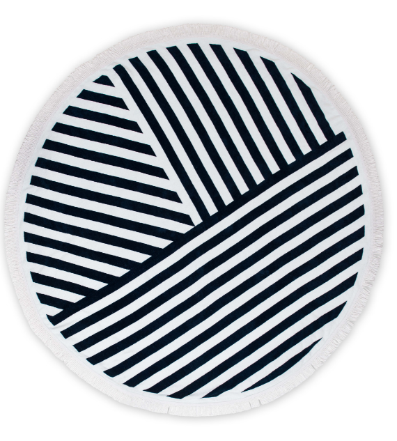 America 250 Heritage Round Beach Towel Navy & White Striped | Limited Edition