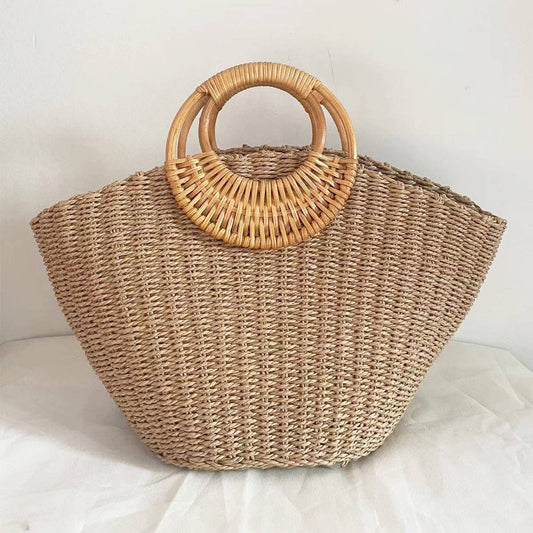 America 250 Heritage Straw Tote Rattan Camel | Limited Edition Bag