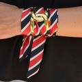 Closeup Striped Scarf Bracelet - Gold Hardware
