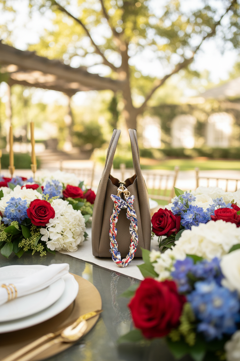 Floral Scarf Purse Lateral Garden