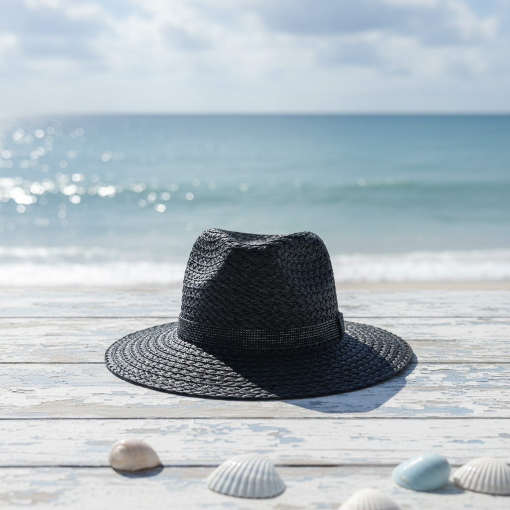 Straw Hat Black Beach